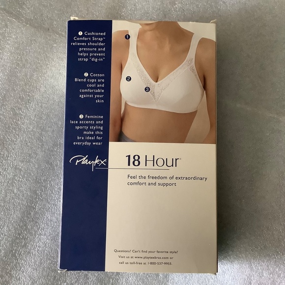 VTG PLAYTEX 18 Hour Bra 44DD White Full Soft Cup Comfort Straps 4170 NIB - Picture 2 of 6